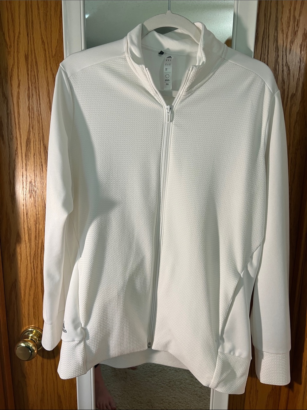 adidas Women’s White Zip-Up Athlesiure Jacket